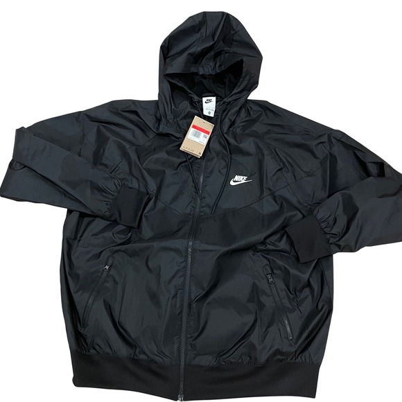 Nike Sportswear Windrunner Mens Hooded Windbreaker Jacket Black DA0001-010 L